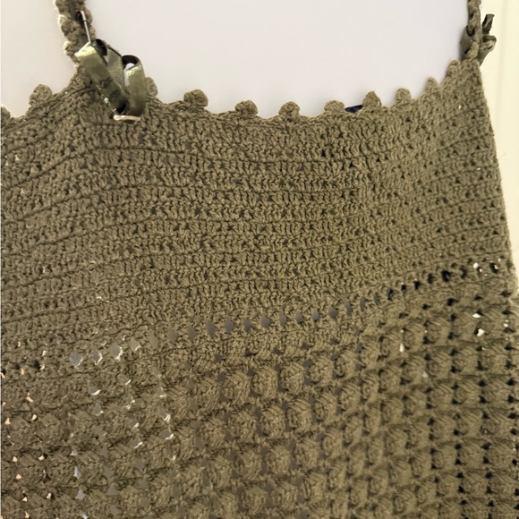Source Unknown Sage Green Crochet Tee - Picture 2 of 3
